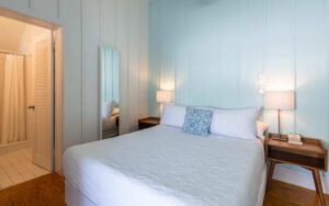 A guestroom at a Key West hotel near Duval Street restaurants.
