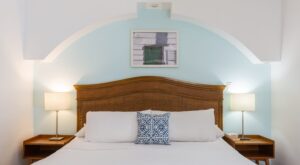 A guestroom at an adults-only hotel in Key West to relax in after snorkeling.